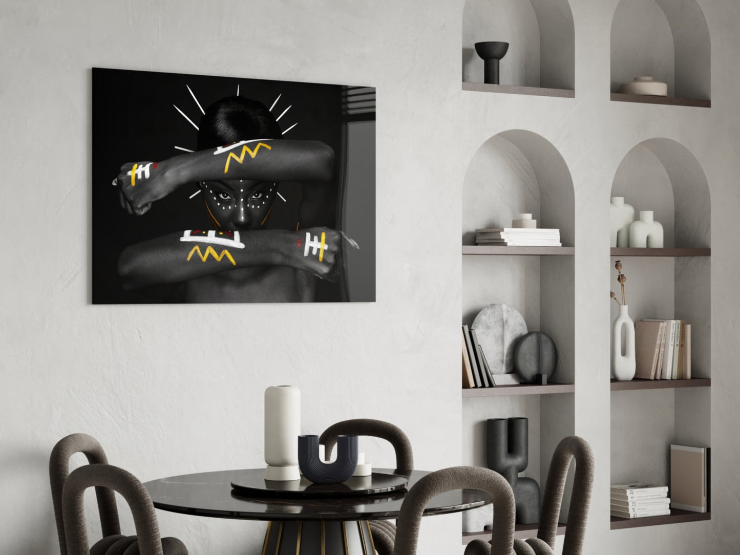 Tribal Spirit Portrait Glass Wall Art