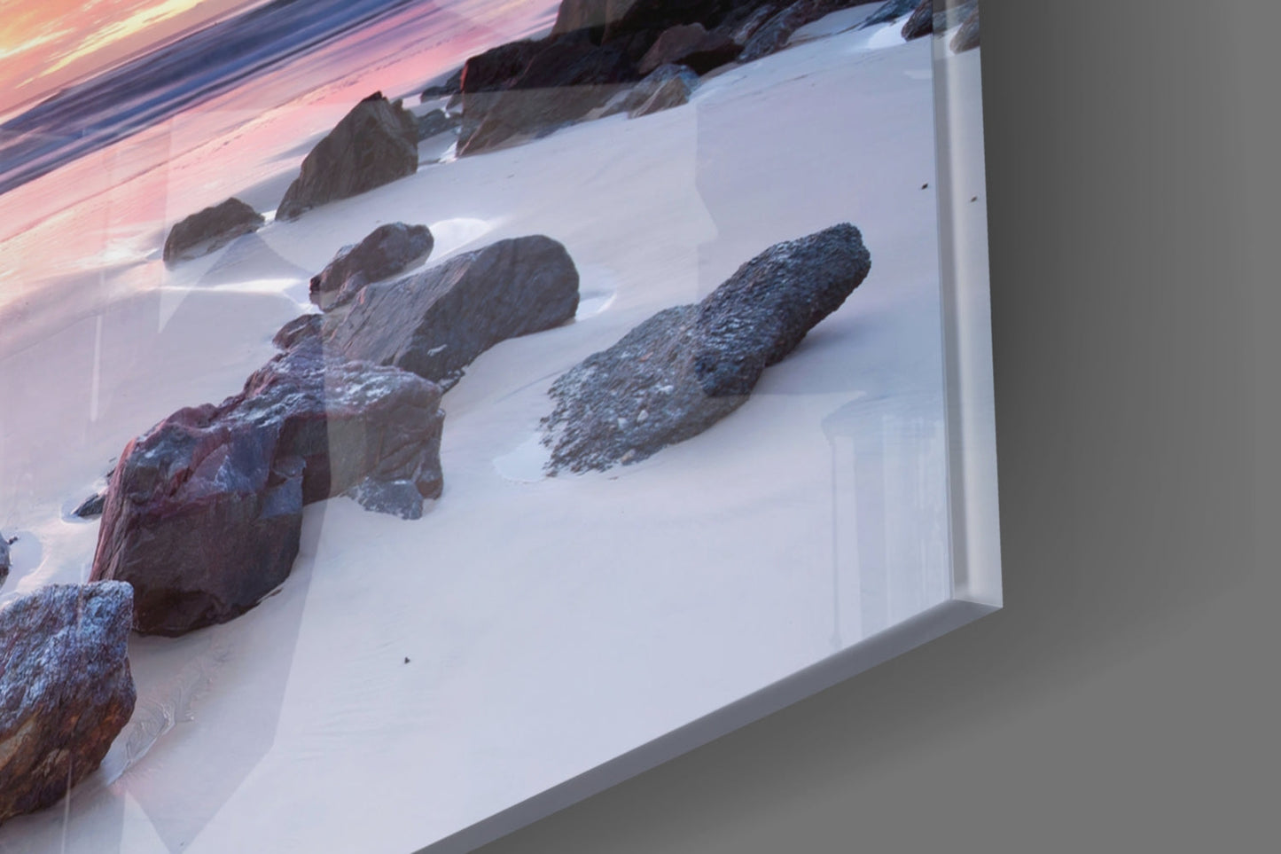 Beach Sunset Glass Wall Art