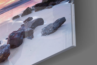 Beach Sunset Glass Wall Art