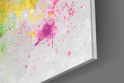Watercolor World Map Glass Wall Art