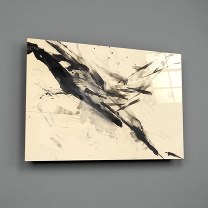 Sumi Ink Zen Abstract Glass Wall Art
