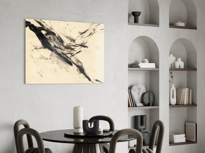Sumi Ink Zen Abstract Glass Wall Art