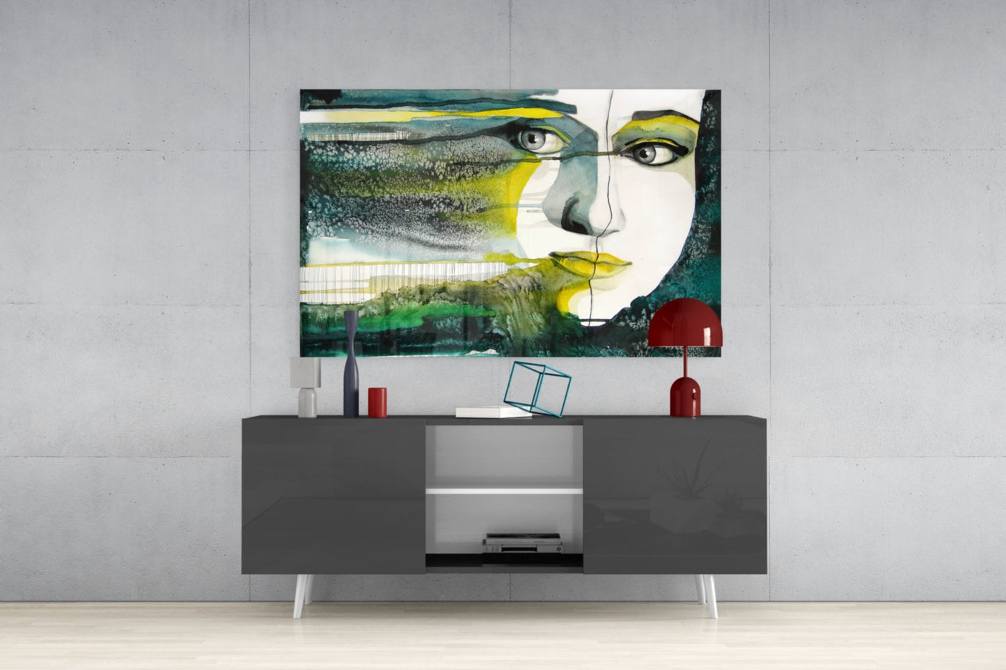 Emerald Portrait Glass Wall Art