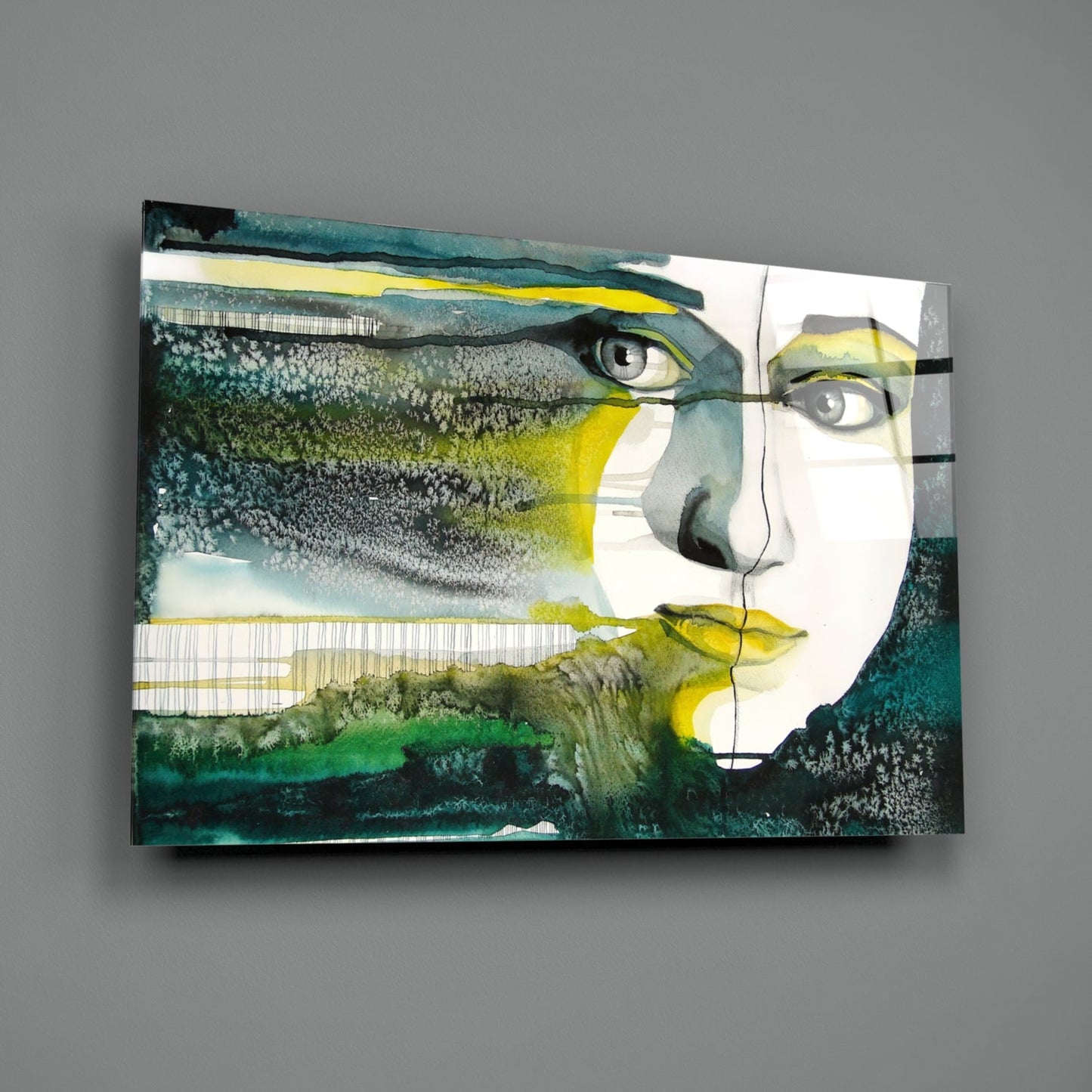 Emerald Portrait Glass Wall Art