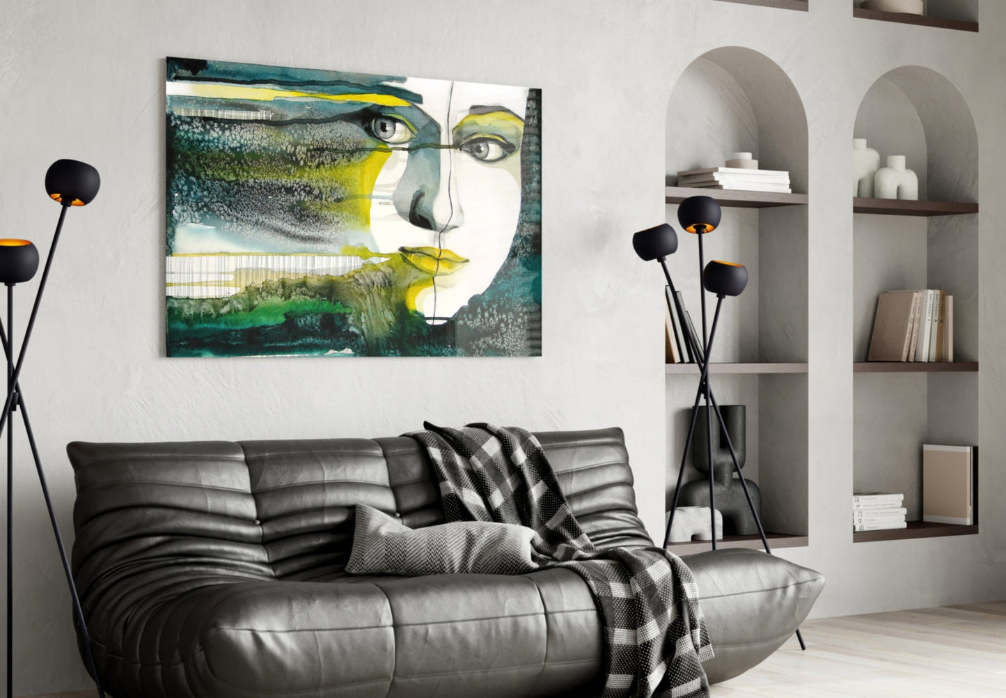 Emerald Portrait Glass Wall Art