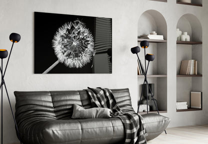 Dandelion Seeds Drifting Glass Wall Art