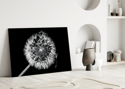 Dandelion Seeds Drifting Glass Wall Art