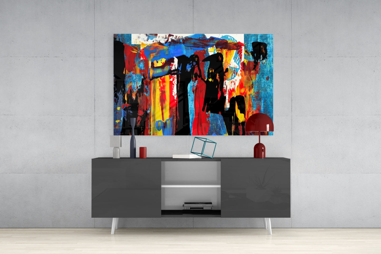 Festival Walk Silhouette Glass Wall Art