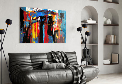 Festival Walk Silhouette Glass Wall Art