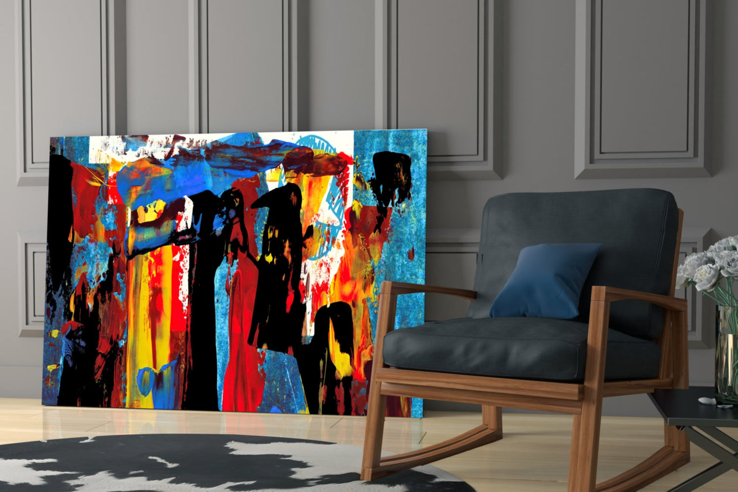 Festival Walk Silhouette Glass Wall Art