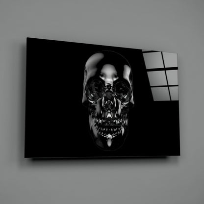 Onyx Skull Glass Wall Art