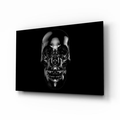 Onyx Skull Glass Wall Art