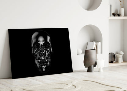 Onyx Skull Glass Wall Art