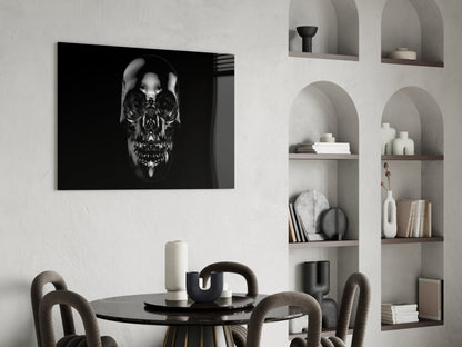 Onyx Skull Glass Wall Art