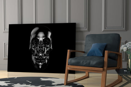 Onyx Skull Glass Wall Art