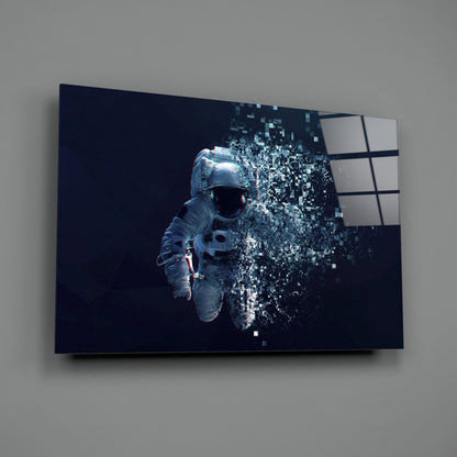 Pixel Astronaut Glass Wall Art