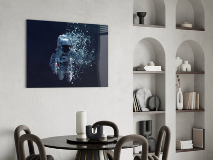 Pixel Astronaut Glass Wall Art