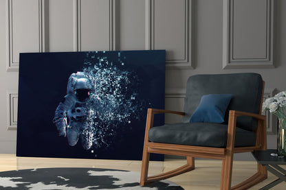Pixel Astronaut Glass Wall Art