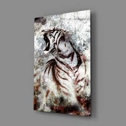 Grunge Tiger Glass Wall Art