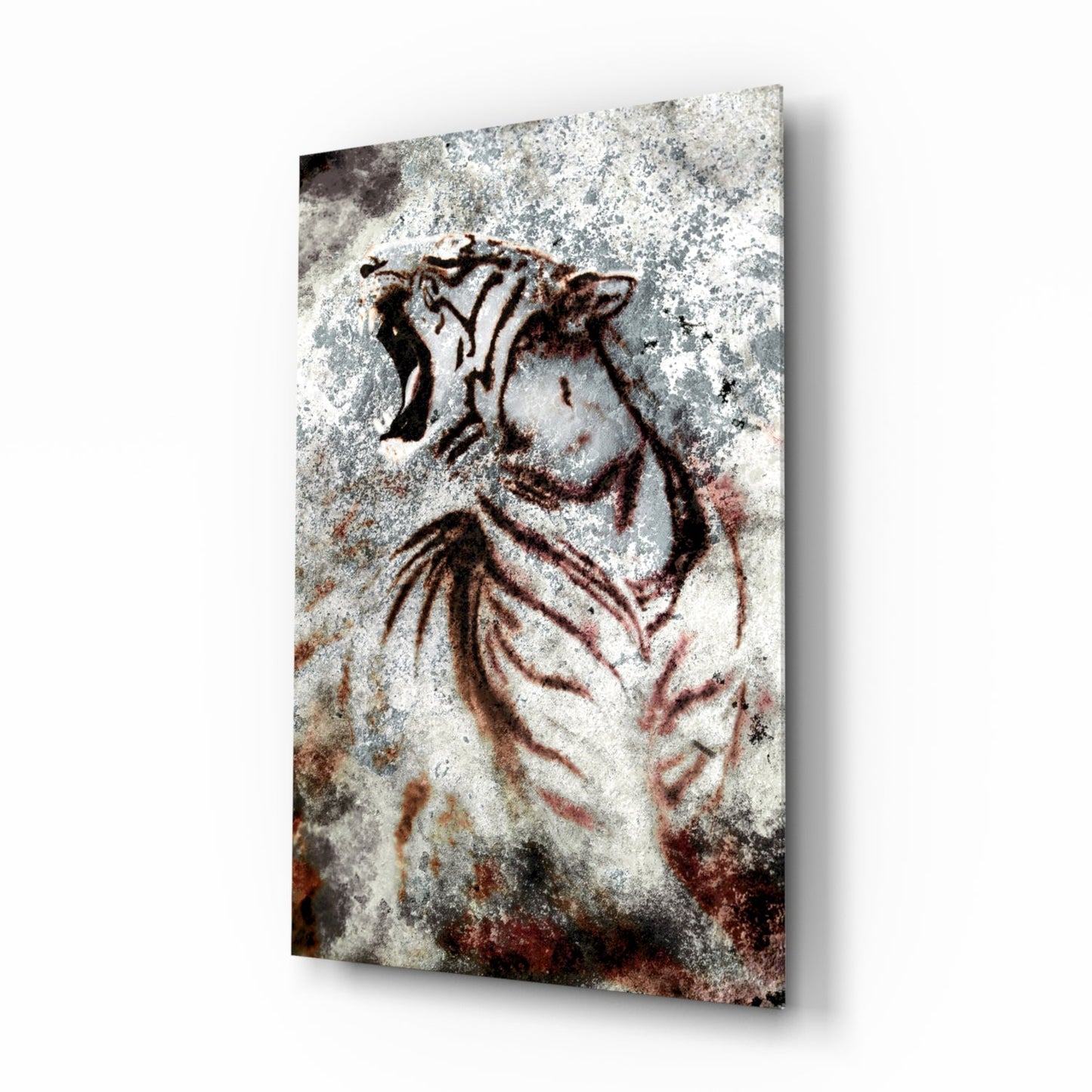 Grunge Tiger Glass Wall Art
