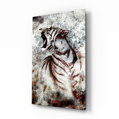 Grunge Tiger Glass Wall Art