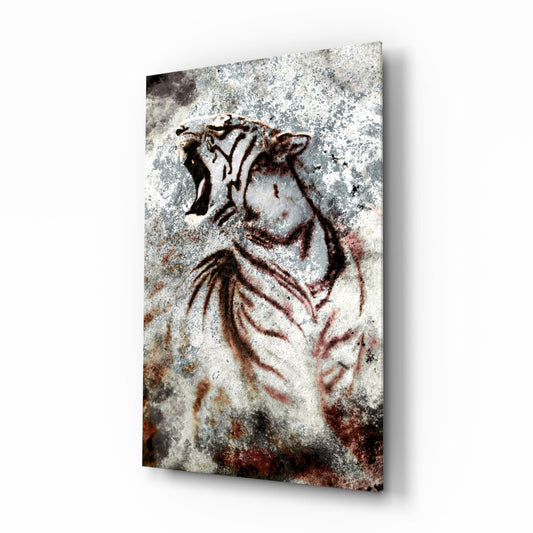 Grunge Tiger Glass Wall Art