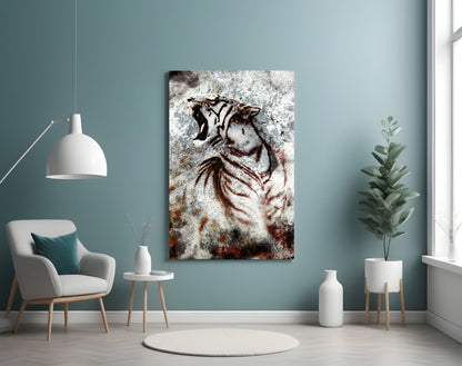 Grunge Tiger Glass Wall Art