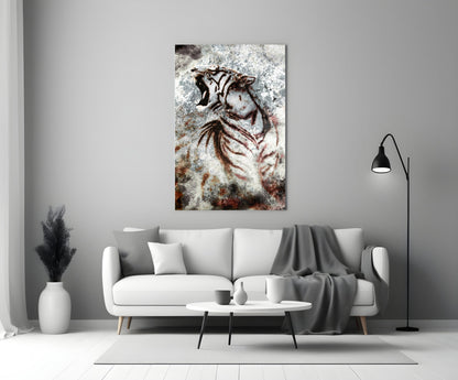 Grunge Tiger Glass Wall Art