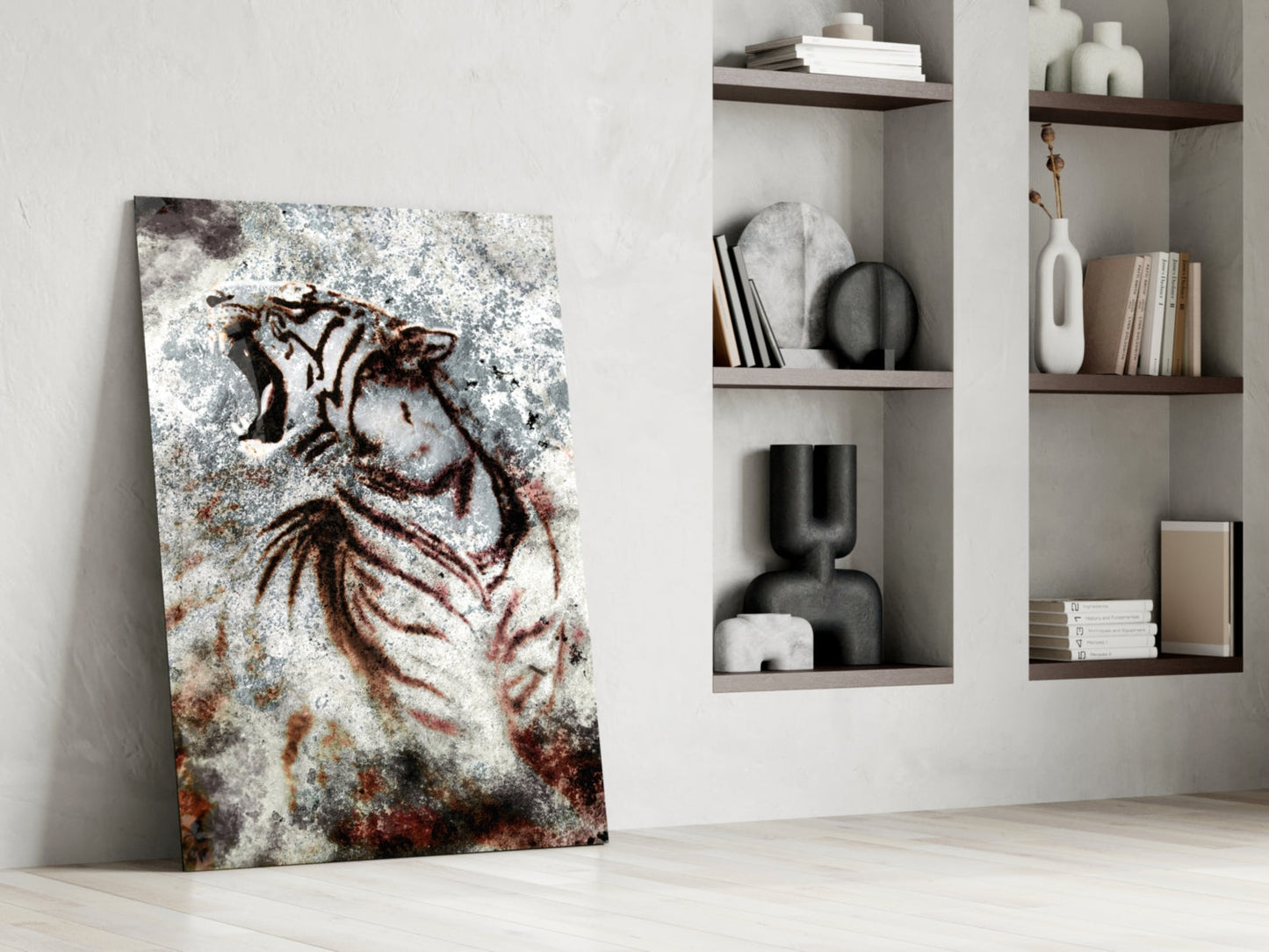 Grunge Tiger Glass Wall Art
