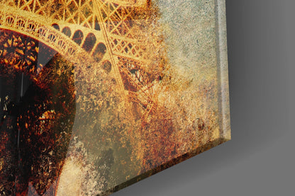 Paris Eiffel Tower Vintage Glass Wall Art