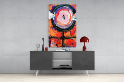 Bullseye Eye Abstract Glass Wall Art
