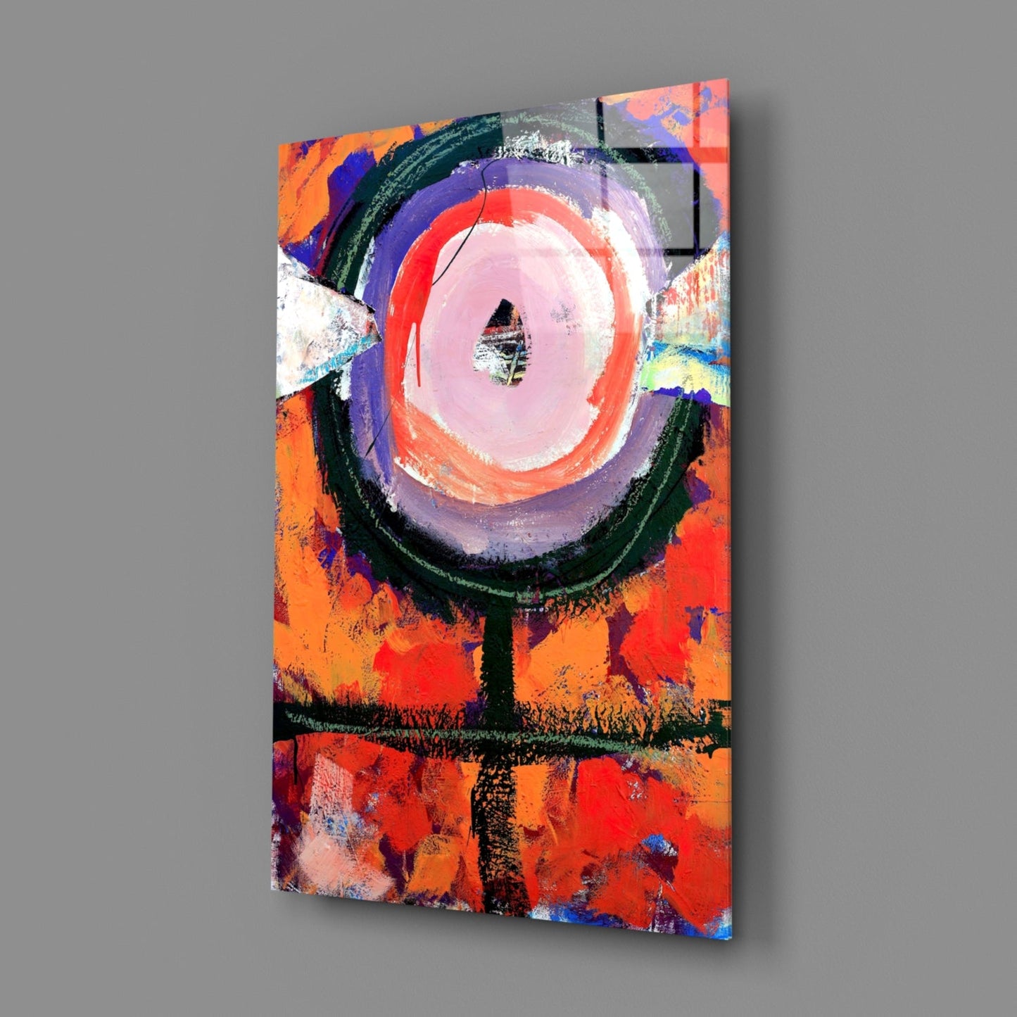 Bullseye Eye Abstract Glass Wall Art