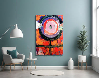 Bullseye Eye Abstract Glass Wall Art