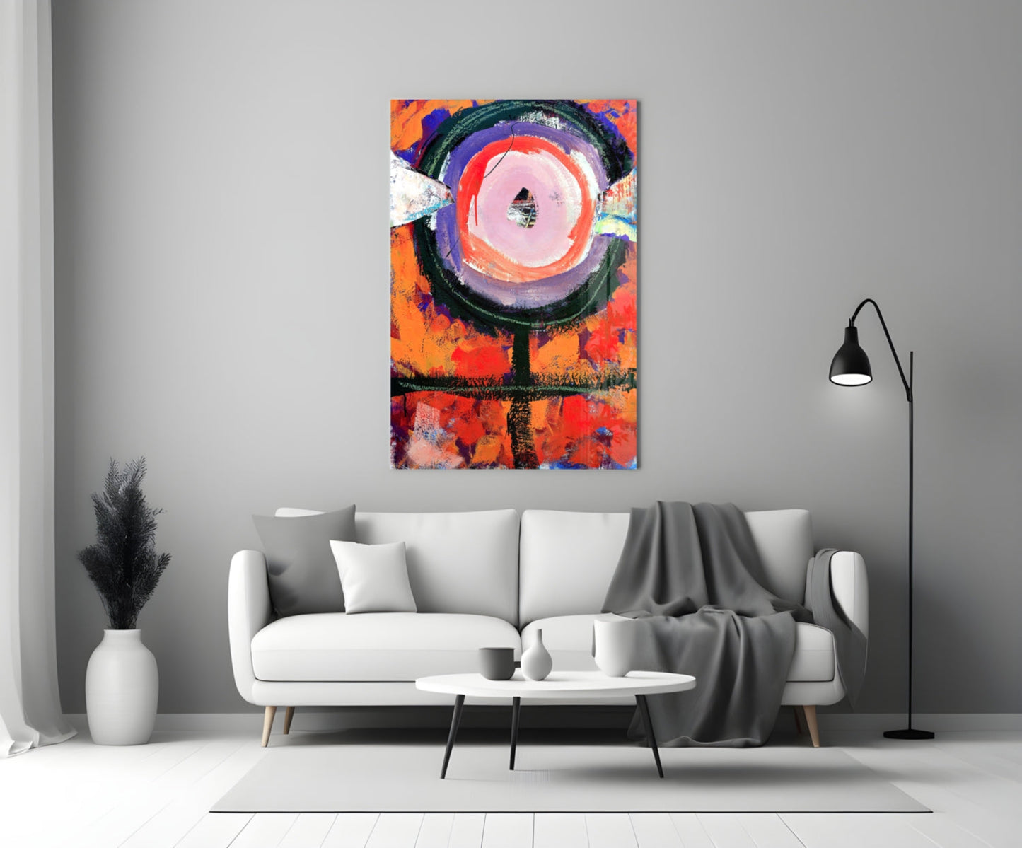 Bullseye Eye Abstract Glass Wall Art