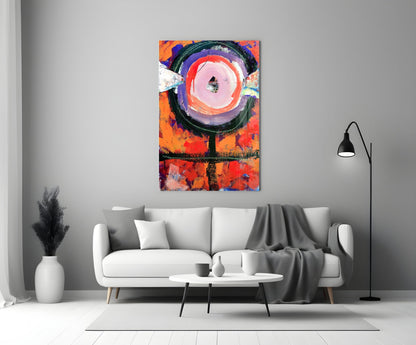 Bullseye Eye Abstract Glass Wall Art