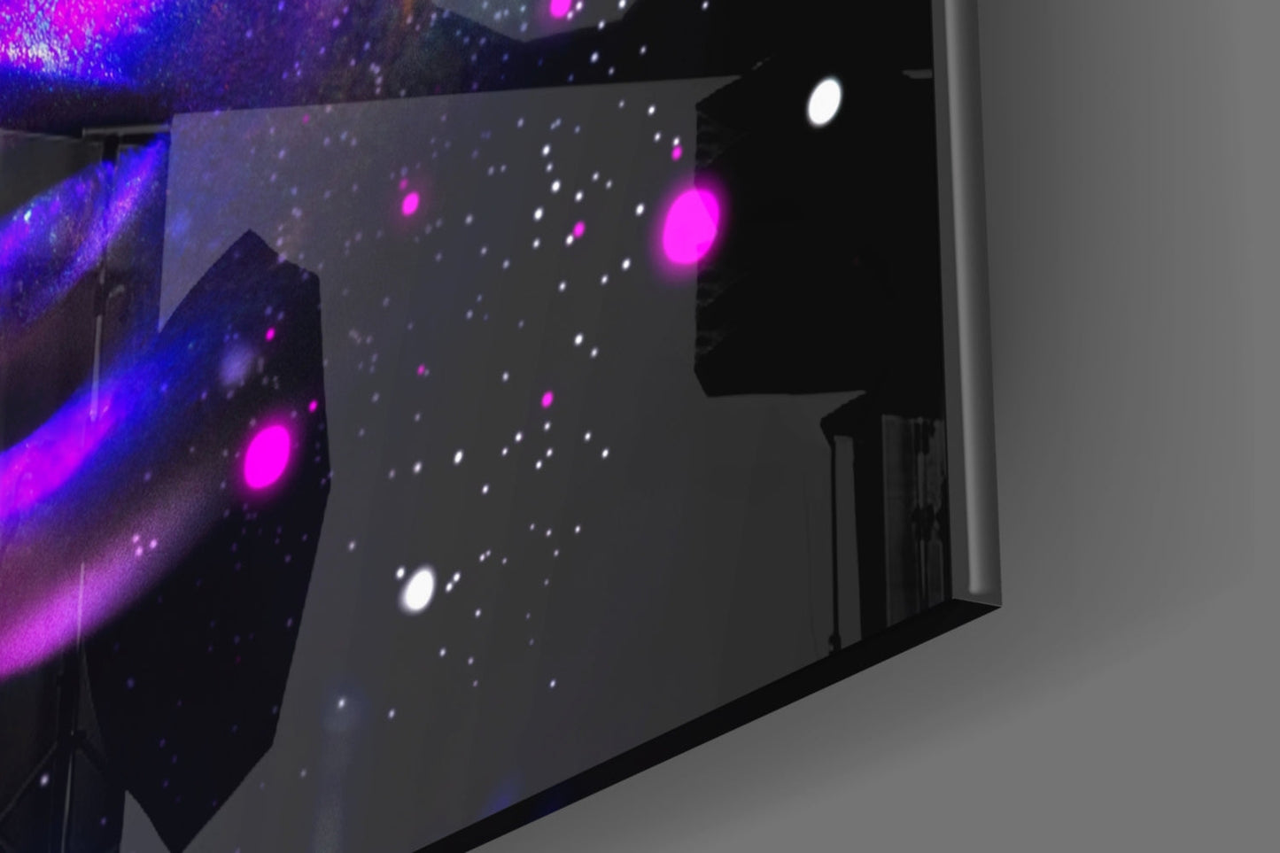 Neon Glow Face Glass Wall Art