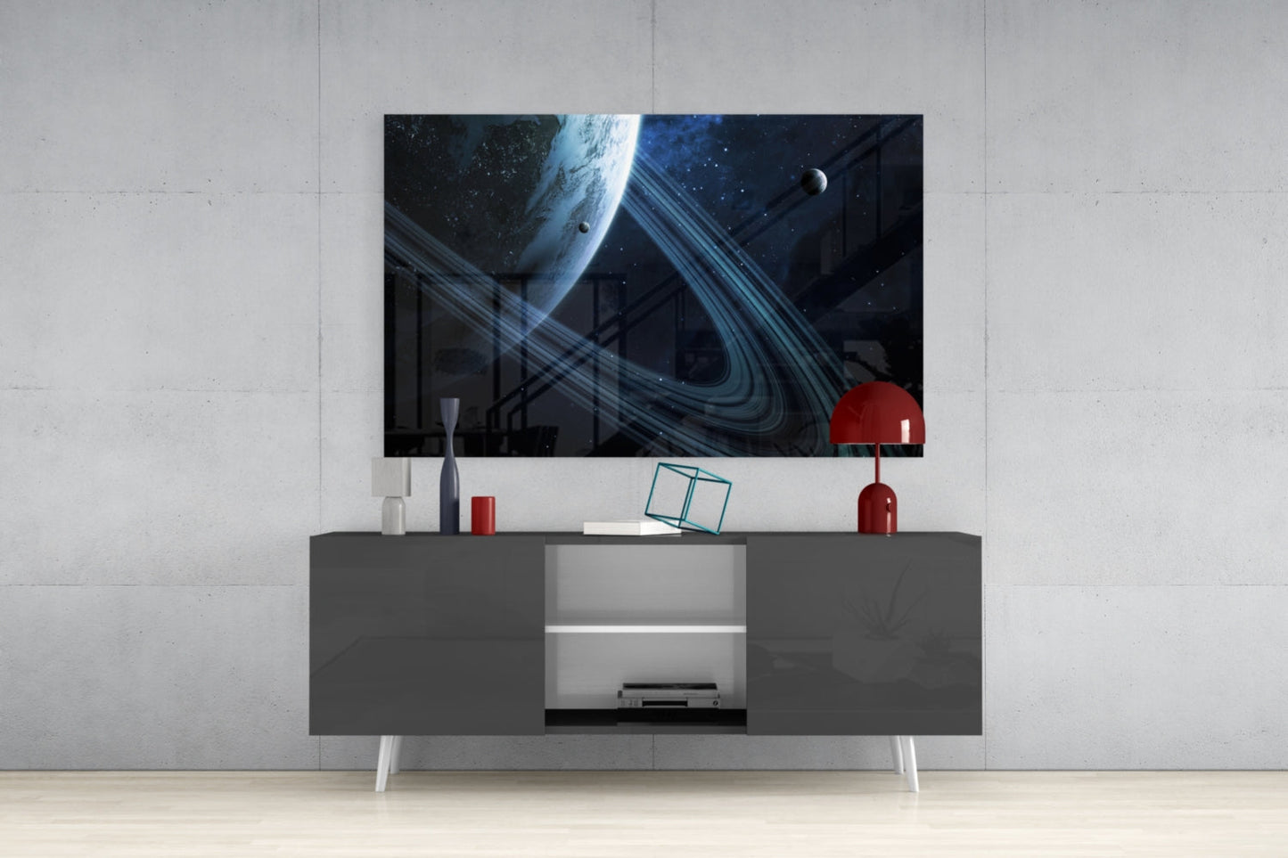 Ringed Planet Glass Wall Art
