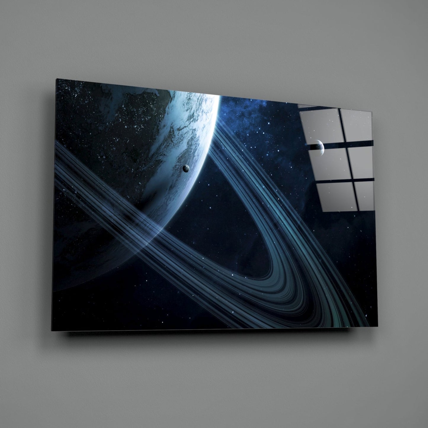Ringed Planet Glass Wall Art