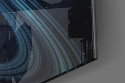 Ringed Planet Glass Wall Art