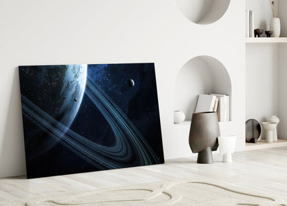 Ringed Planet Glass Wall Art