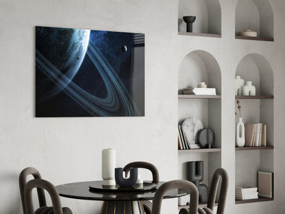 Ringed Planet Glass Wall Art