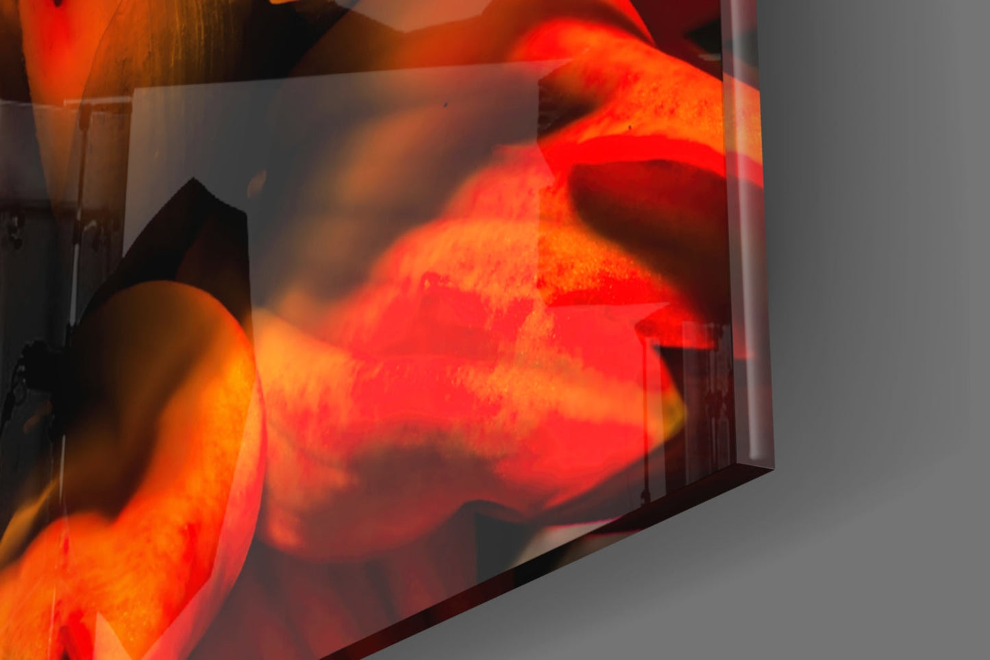 Orange Spider Dahlia Glass Wall Art