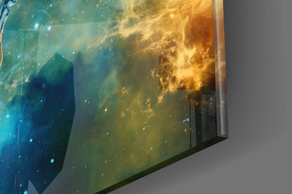 Nebula Astronaut Glass Wall Art