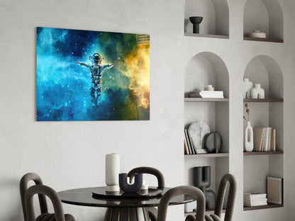 Nebula Astronaut Glass Wall Art
