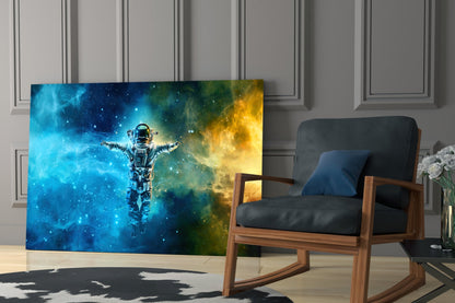Nebula Astronaut Glass Wall Art