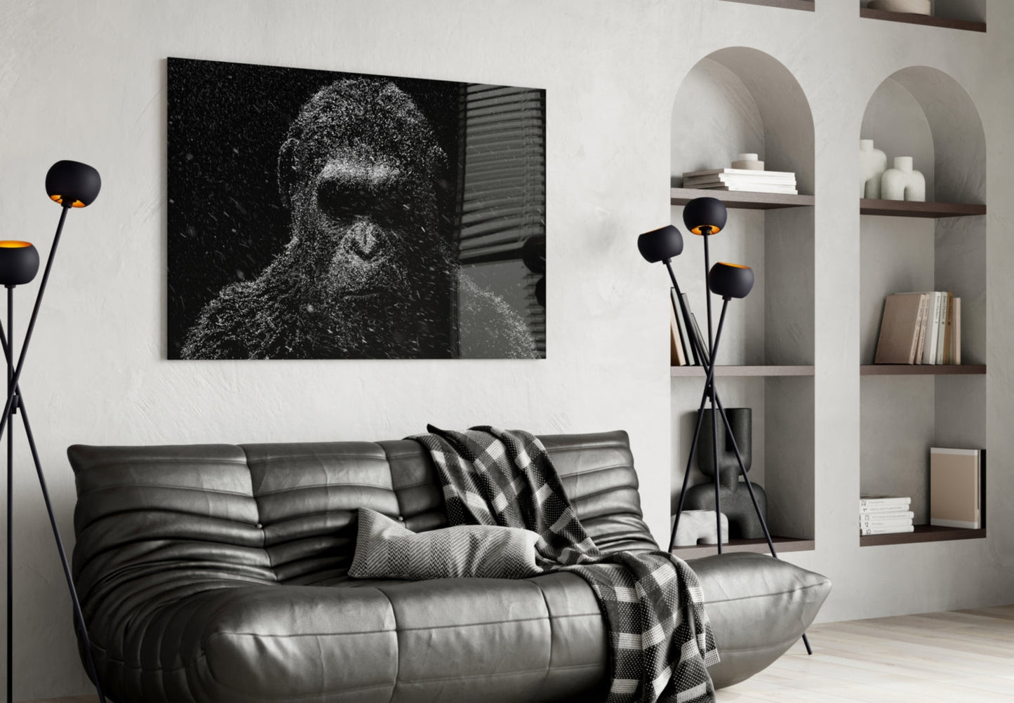 Snow Gorilla Glass Wall Art - Wildlife Photography