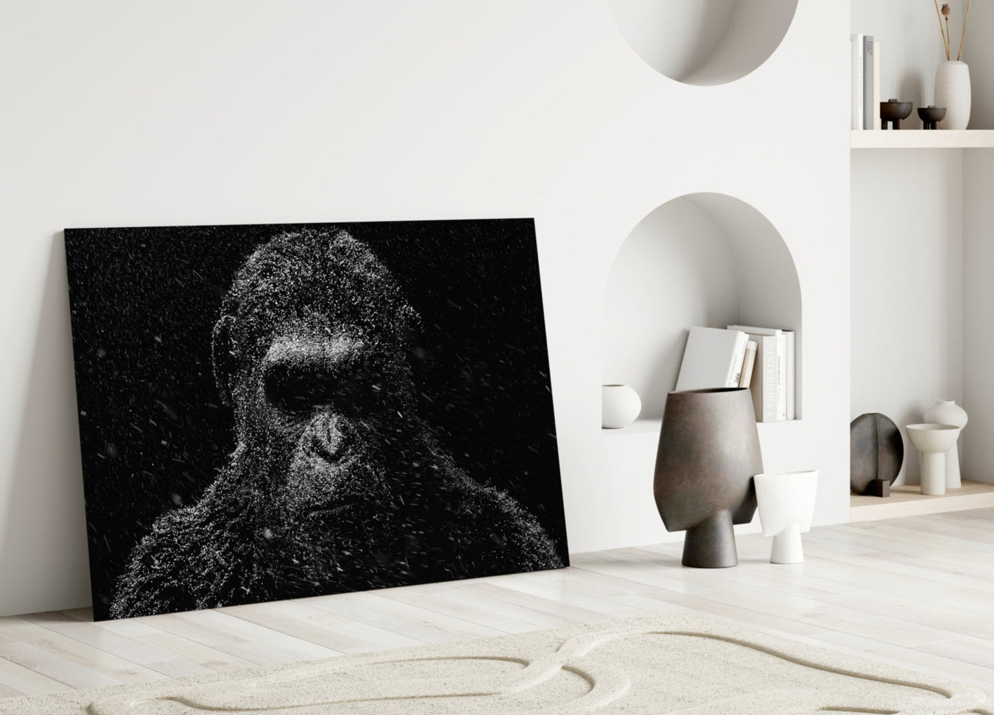Snow Gorilla Glass Wall Art - Wildlife Photography