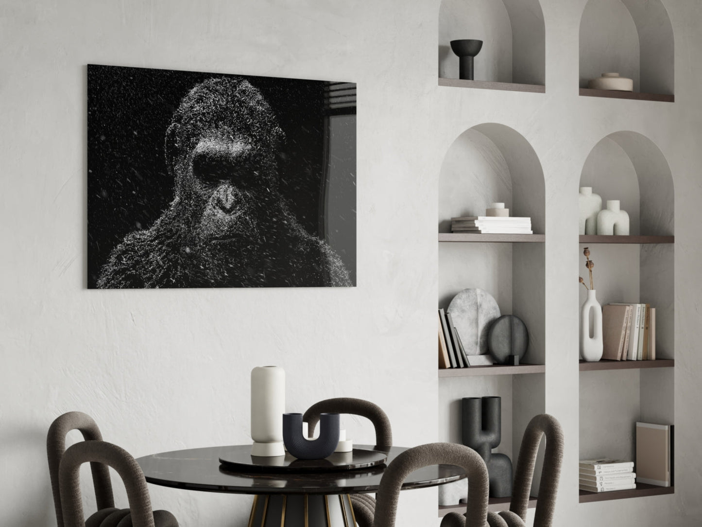 Snow Gorilla Glass Wall Art - Wildlife Photography