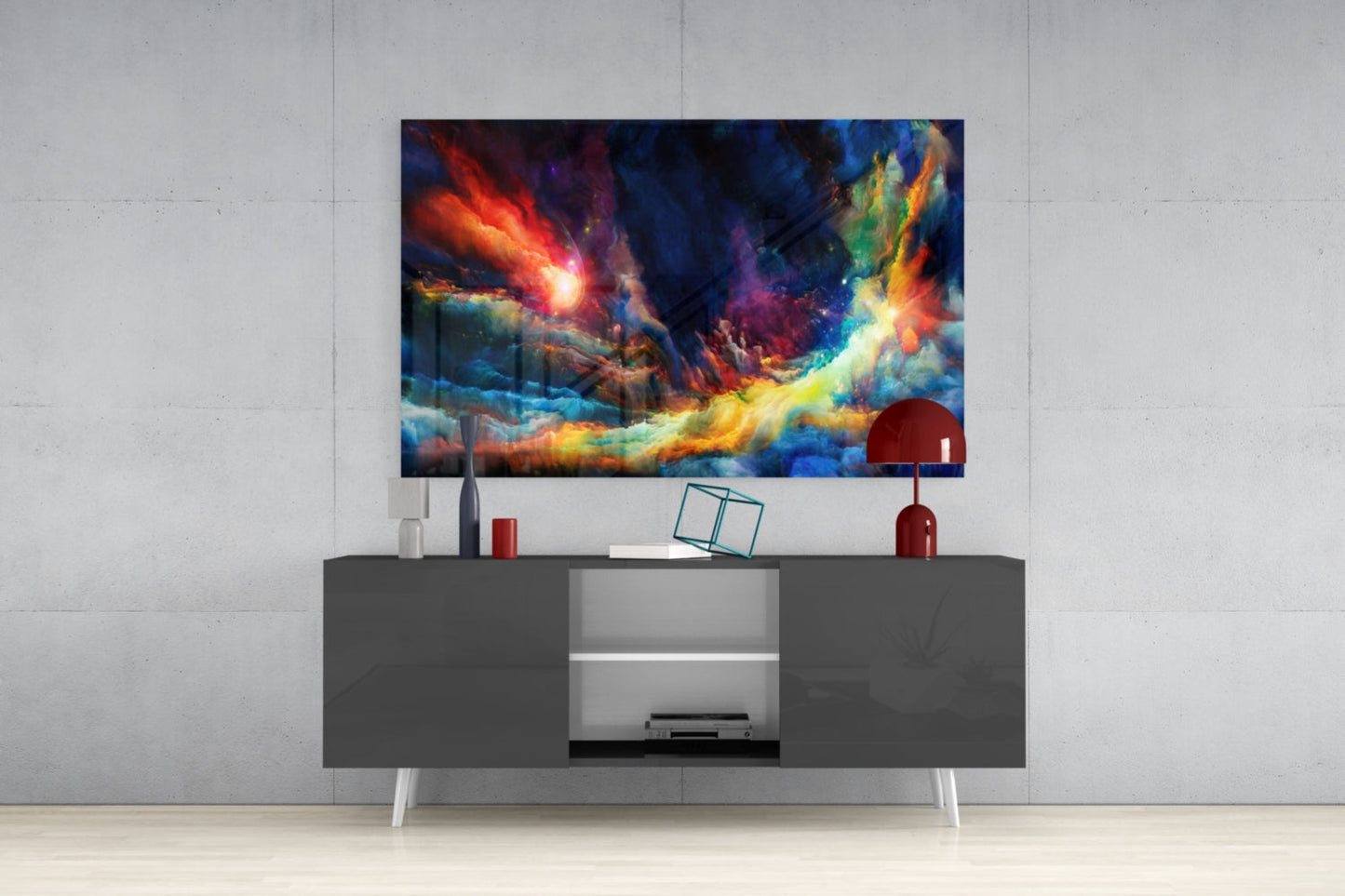 Cosmic Nebula Glass Wall Art