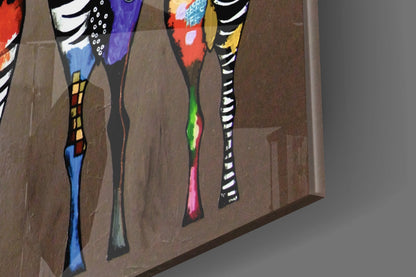 Colorful Pop Art Zebras Glass Wall Art